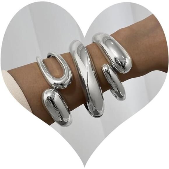 Chunky Bangle Bracelets - Picture 2 of 3